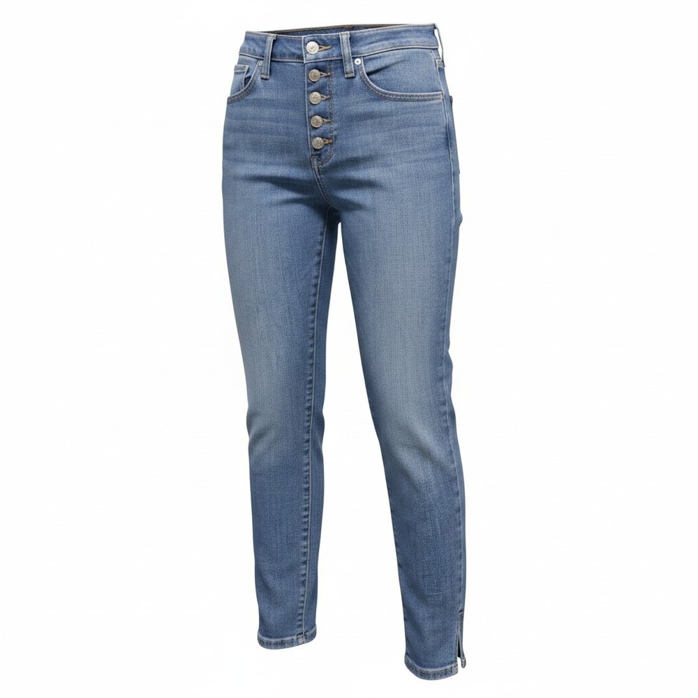 Jeans Levis 24 Women Blue Excellent 721 High Rise Skinny Ankle Button Fly Slit